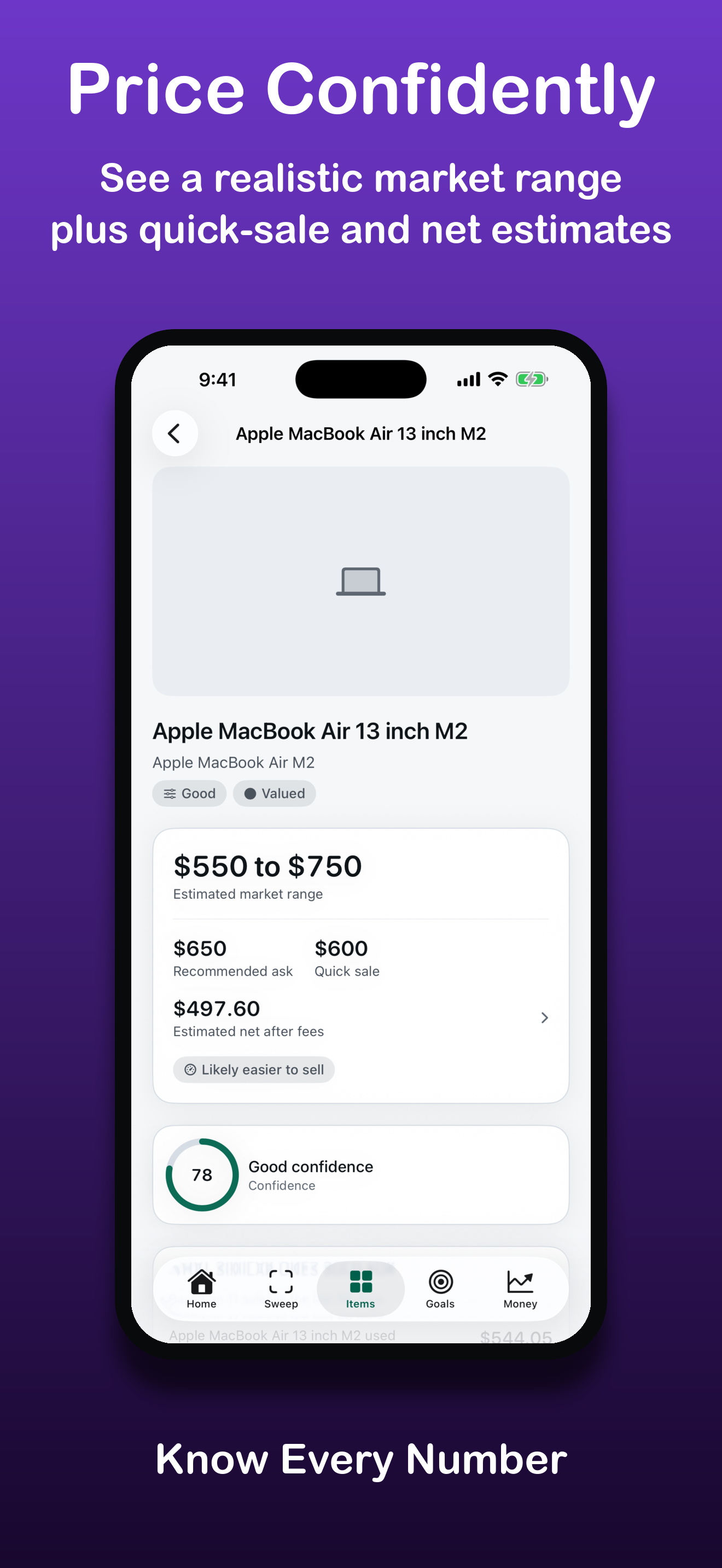 Price Confidently with market range, ask, quick-sale, and net estimates