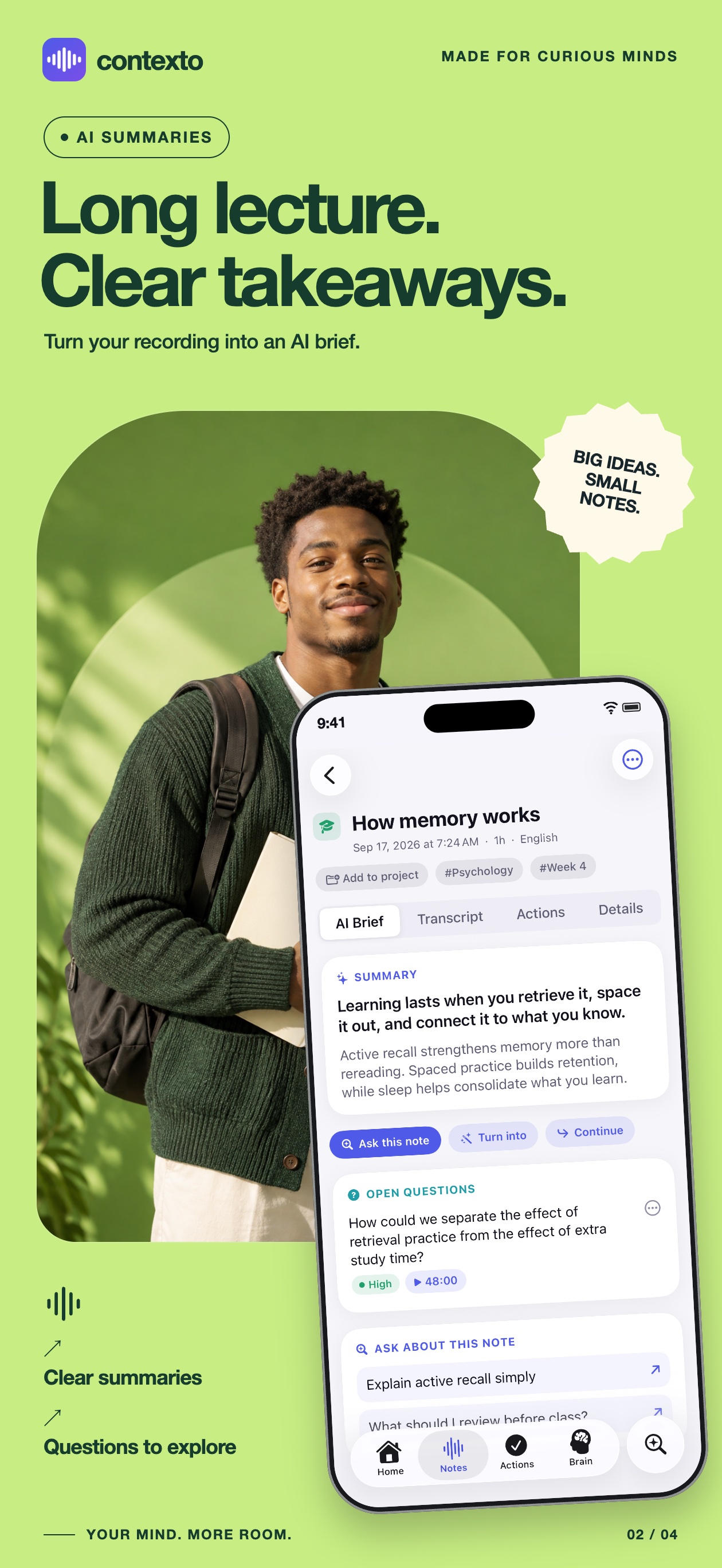 Contexto AI summary and lecture takeaways