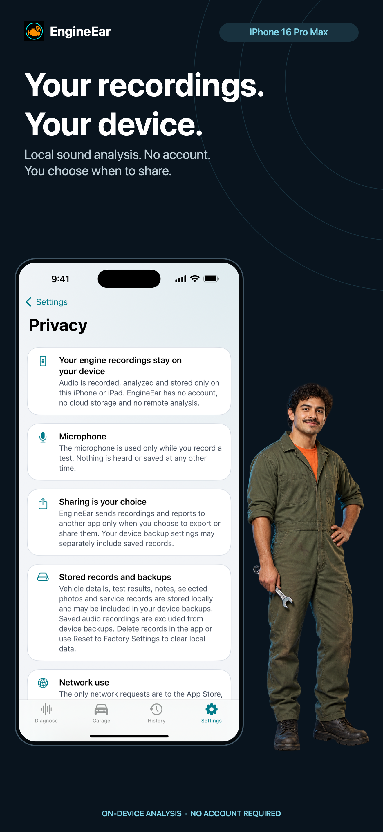 EngineEar privacy information