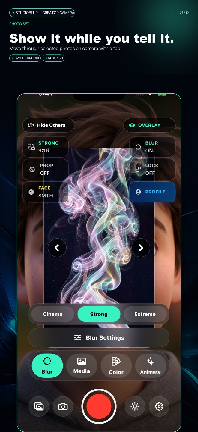 StudioBlur Photo Set with previous and next controls