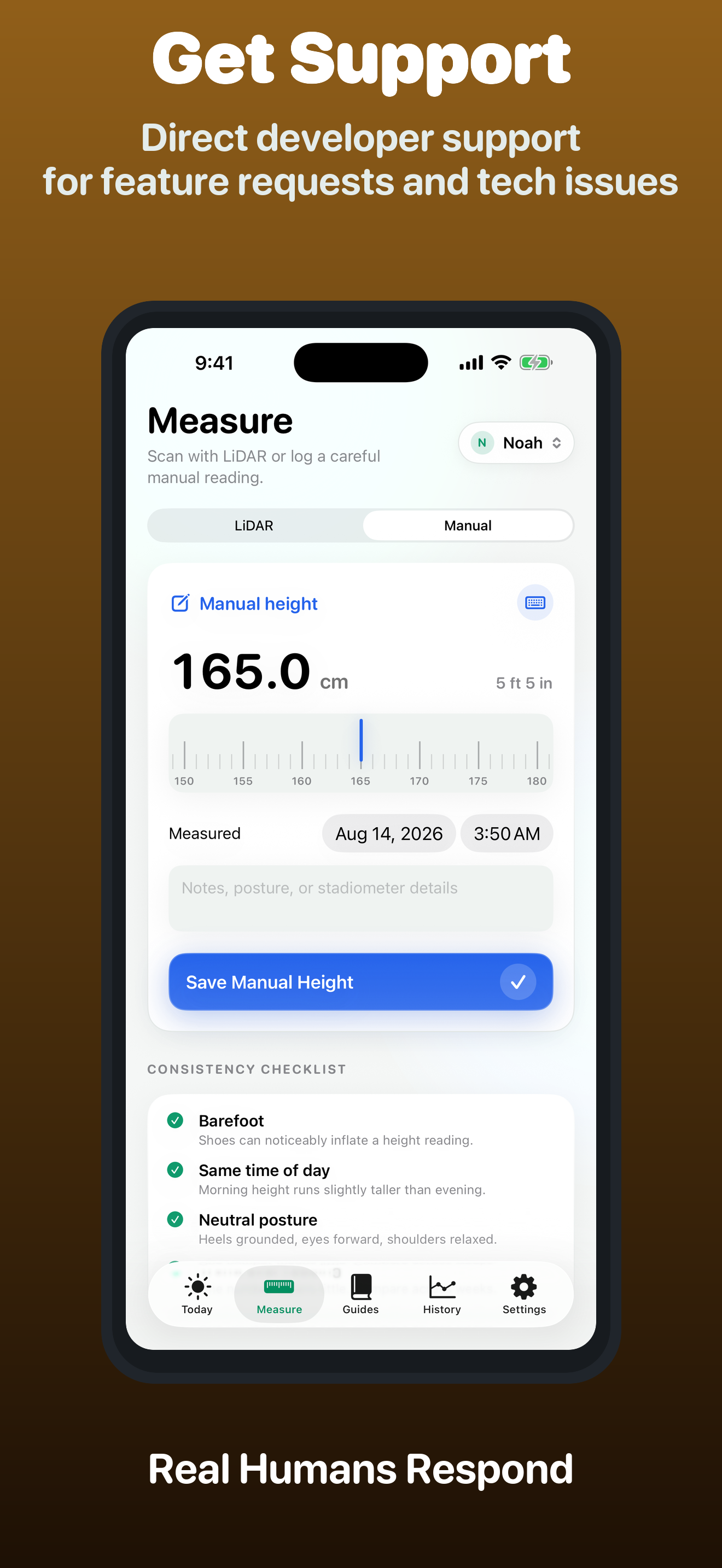 Teen Max Height consistent measurement guidance